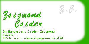 zsigmond csider business card